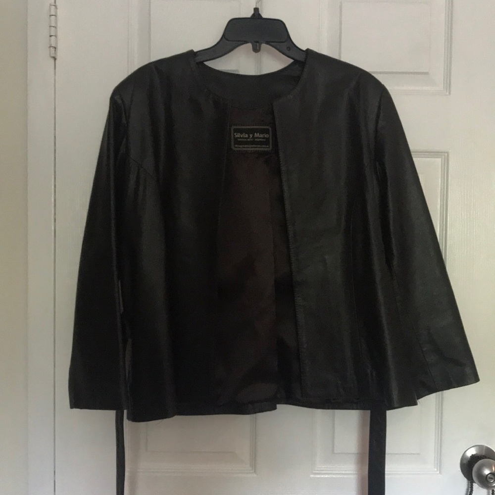 Chocolate brown leather jacket